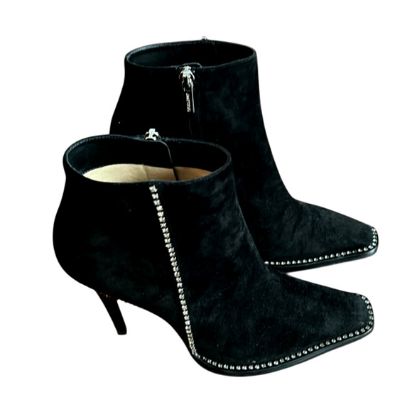 Jimmy Choo 7 Brecken 100 Crystal Embellished Suede Ankle Boots Crystal Black 37 - Picture 6 of 13